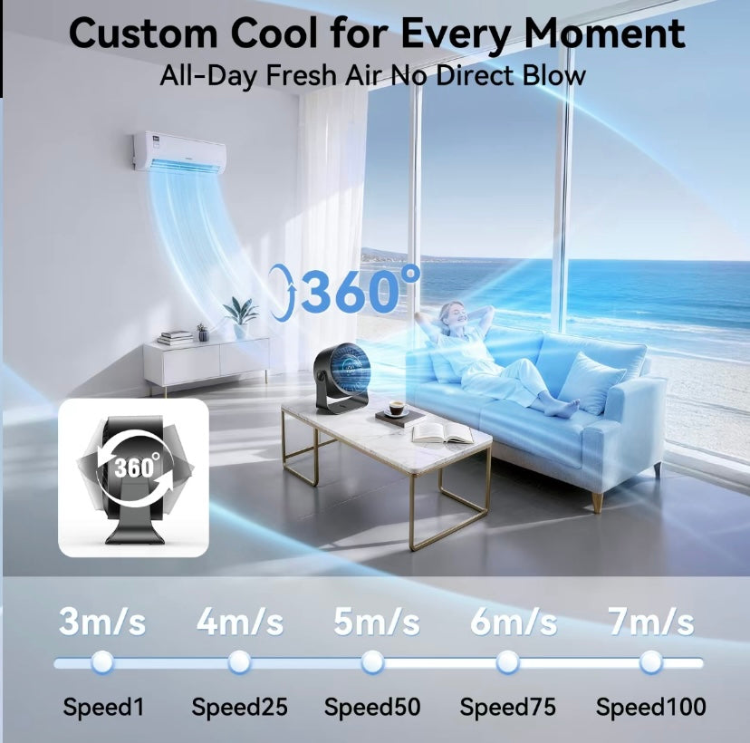 DIGIX Rechargeable USB Desk Fan