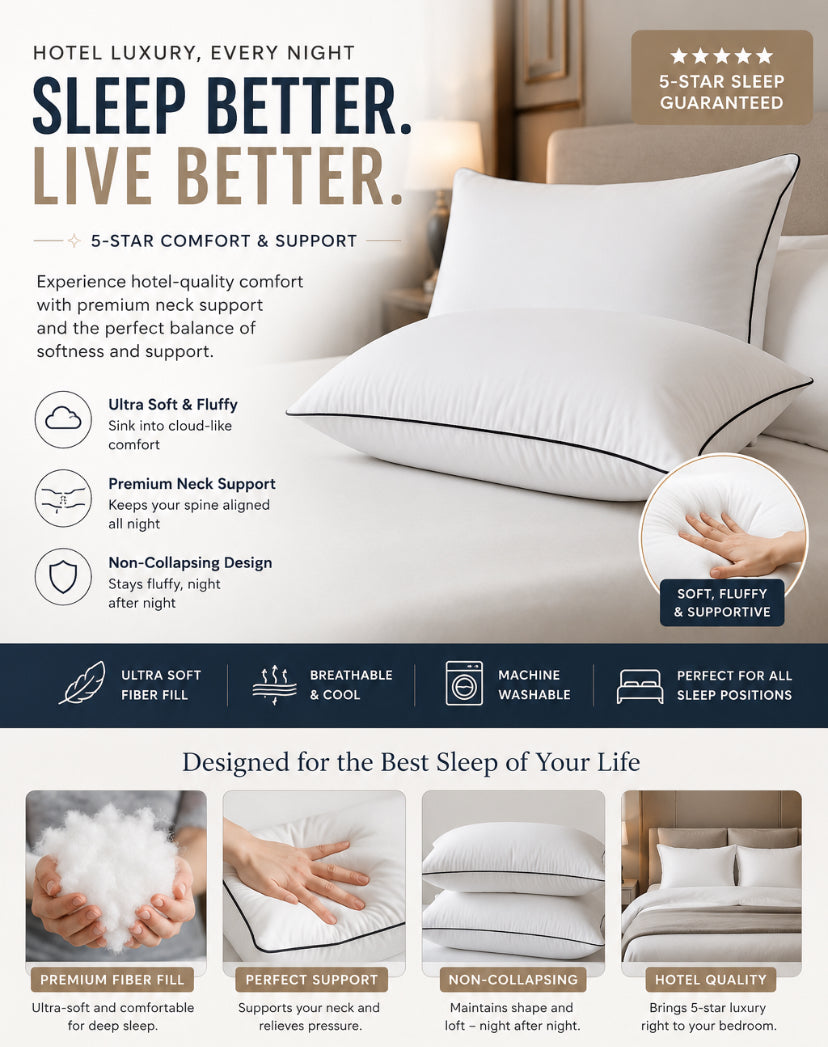 UFIST Luxury Hotel Pillows Set of 2